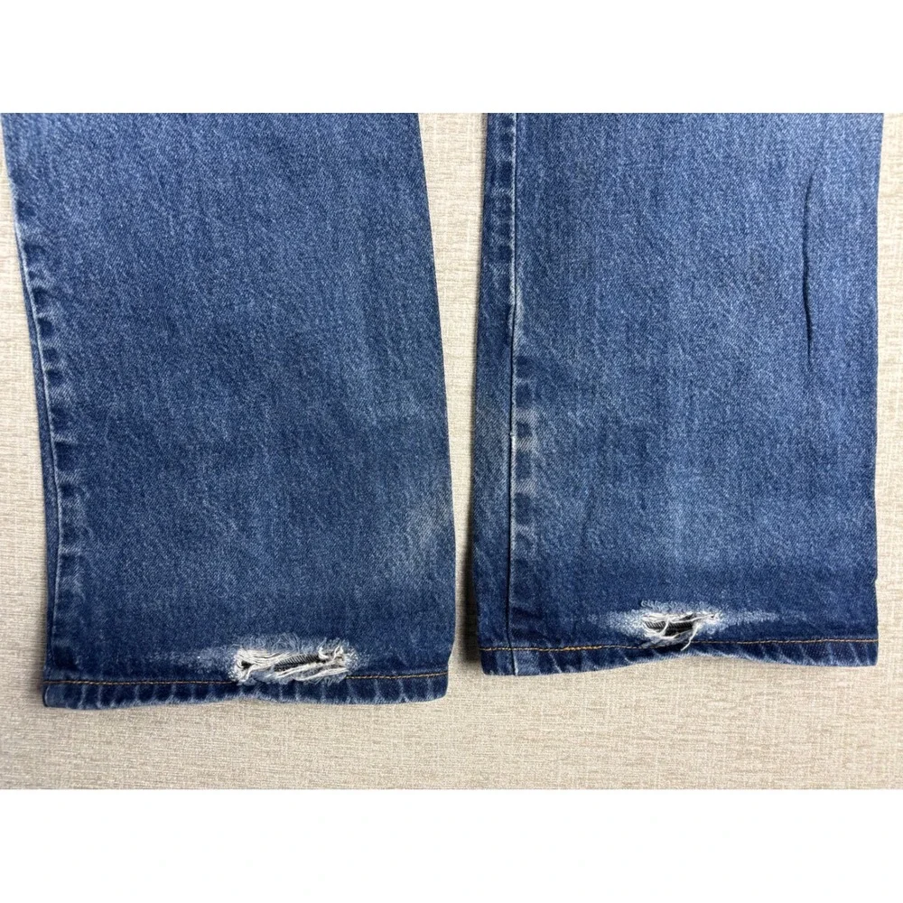 Vintage Levis 517 Bootcut Mens 34x34 Blue Distressed Denim Jeans